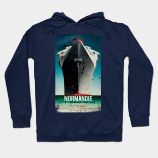 Normandie Poster Retro Vintage Cruise Ship Hoodie